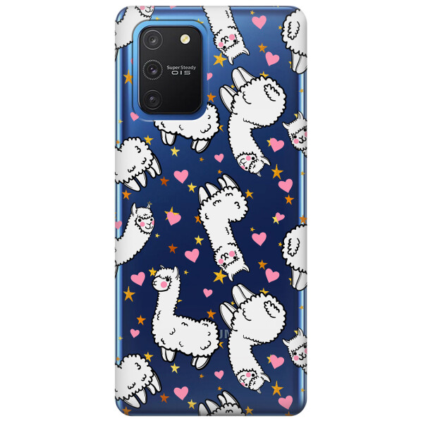 

Прозрачный силиконовый чехол iSwag для Samsung Galaxy S10 Lite с рисунком - Ламы (KS3472)