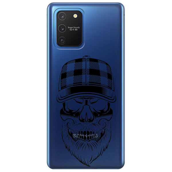 

Прозрачный силиконовый чехол iSwag для Samsung Galaxy S10 Lite с рисунком - Бородатый череп (KS3476)