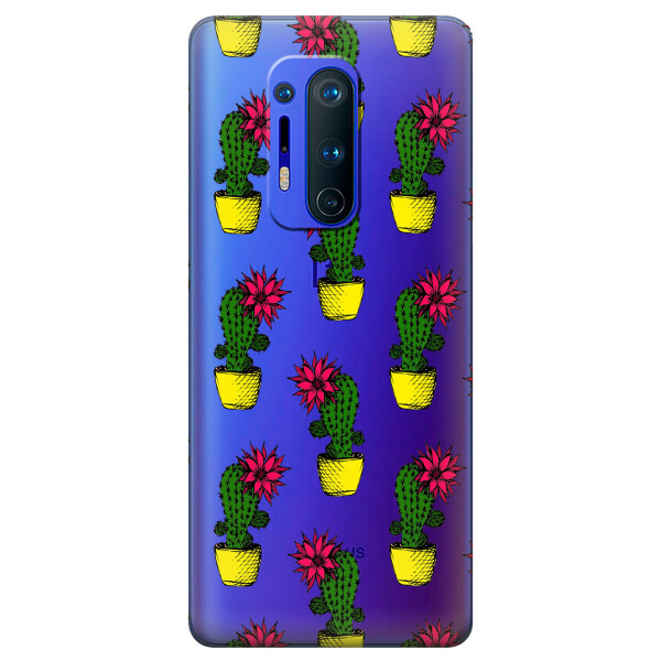 

Прозрачный силиконовый чехол iSwag для OnePlus 8 Pro с рисунком - Кактусы (KS6228)