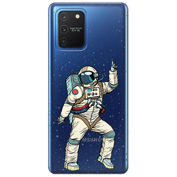 

Прозрачный силиконовый чехол iSwag для Samsung Galaxy S10 Lite с рисунком - Веселый космонавт (KS3477)