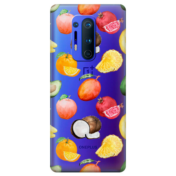 

Прозрачный силиконовый чехол iSwag для OnePlus 8 Pro с рисунком - Фрукты (KS6231)