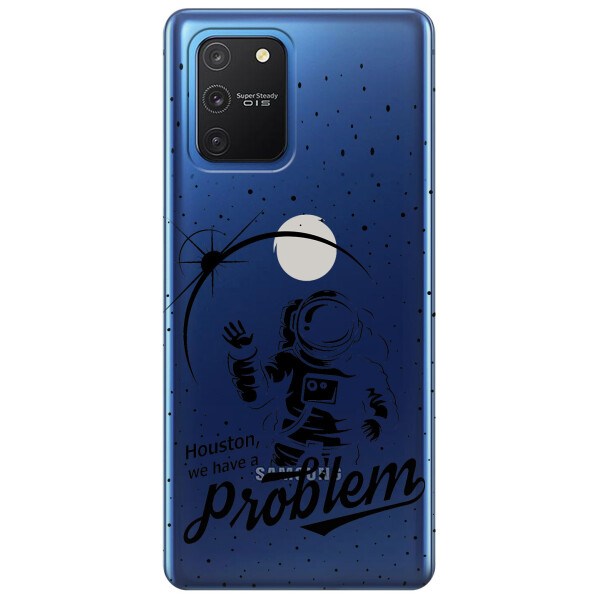 

Прозрачный силиконовый чехол iSwag для Samsung Galaxy S10 Lite с рисунком - Космонавт с проблемой (KS3481)