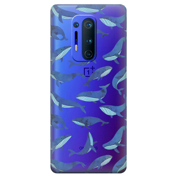 

Прозрачный силиконовый чехол iSwag для OnePlus 8 Pro с рисунком - Киты (KS6234)