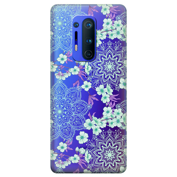 

Прозрачный силиконовый чехол iSwag для OnePlus 8 Pro с рисунком - Цветочная мандала (KS6237)
