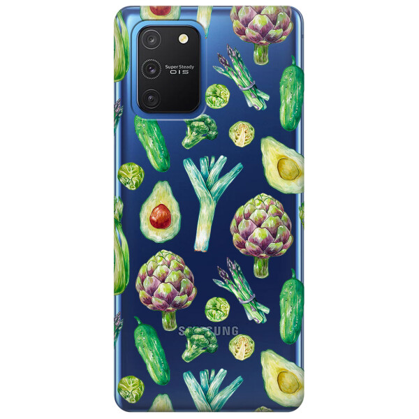 

Прозрачный силиконовый чехол iSwag для Samsung Galaxy S10 Lite с рисунком - Полезная еда (KS3486)