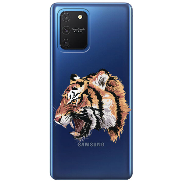 

Прозрачный силиконовый чехол iSwag для Samsung Galaxy S10 Lite с рисунком - Тигр (KS3488)