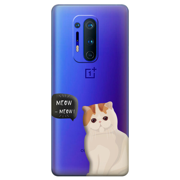 

Прозрачный силиконовый чехол iSwag для OnePlus 8 Pro с рисунком - Котенок (KS6242)