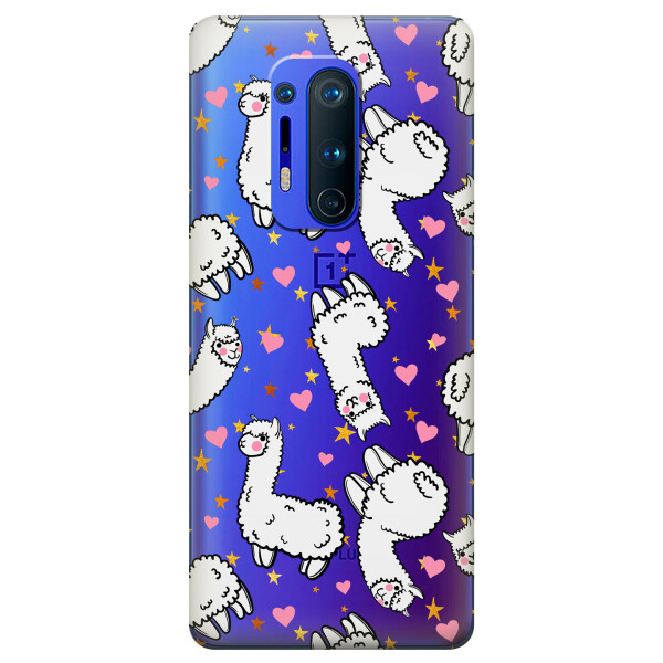 

Прозрачный силиконовый чехол iSwag для OnePlus 8 Pro с рисунком - Ламы (KS6247)