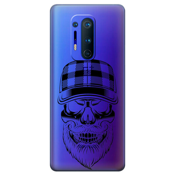 

Прозрачный силиконовый чехол iSwag для OnePlus 8 Pro с рисунком - Бородатый череп (KS6251)