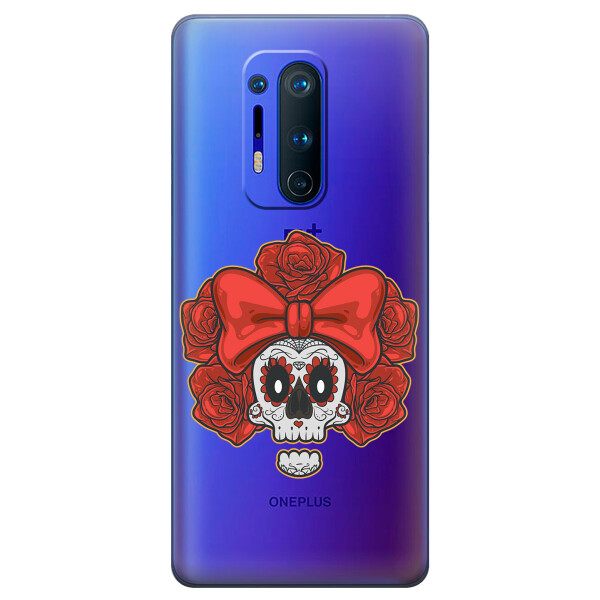 

Прозрачный силиконовый чехол iSwag для OnePlus 8 Pro с рисунком - Готический череп (KS6254)
