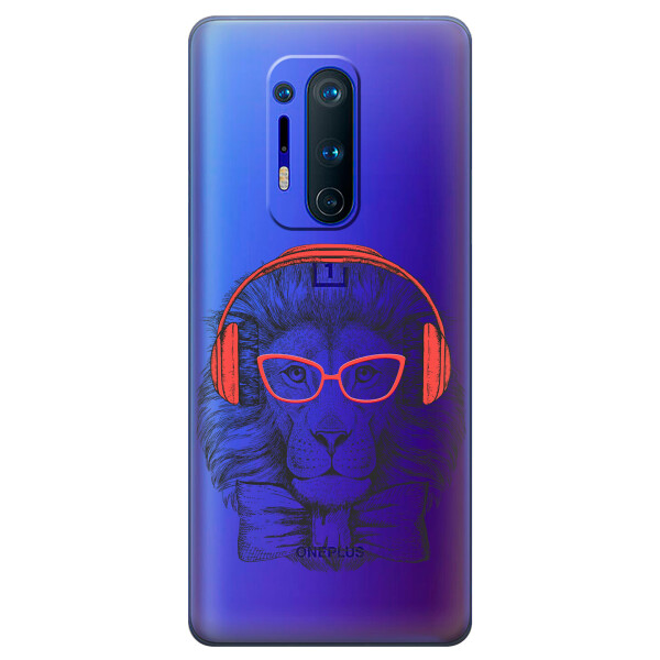 

Прозрачный силиконовый чехол iSwag для OnePlus 8 Pro с рисунком - Лев (KS6257)