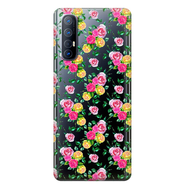 

Прозрачный силиконовый чехол iSwag для OPPO Reno 3 Pro с рисунком - Розы (KS3801)
