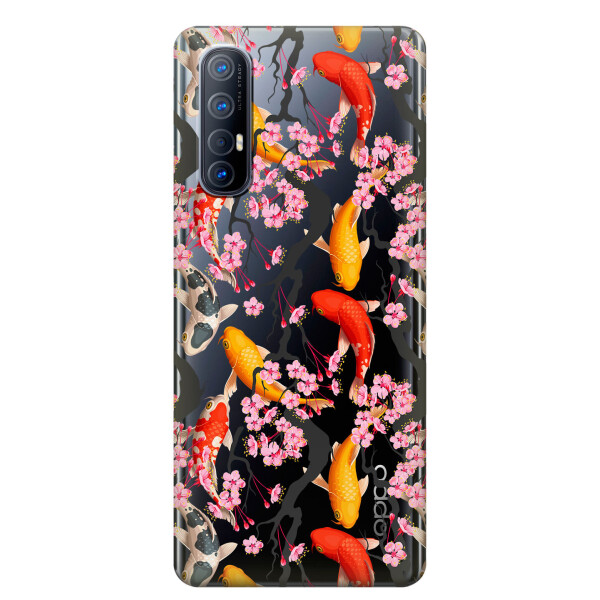 

Прозрачный силиконовый чехол iSwag для OPPO Reno 3 Pro с рисунком - Японские рыбы (KS3803)