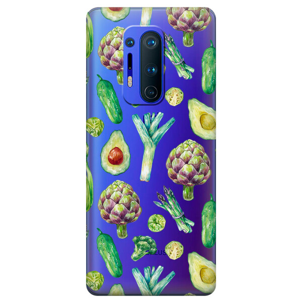 

Прозрачный силиконовый чехол iSwag для OnePlus 8 Pro с рисунком - Полезная еда (KS6261)