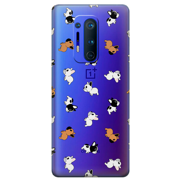 

Прозрачный силиконовый чехол iSwag для OnePlus 8 Pro с рисунком - Французские бульдоги (KS6264)