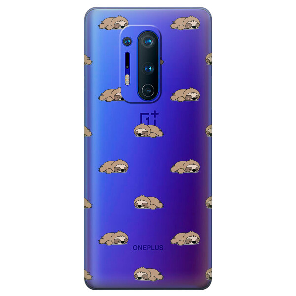

Прозрачный силиконовый чехол iSwag для OnePlus 8 Pro с рисунком - Спящие ленивцы (KS6266)