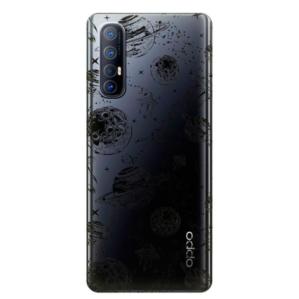 

Прозрачный силиконовый чехол iSwag для OPPO Reno 3 Pro с рисунком - Космос (KS3813)