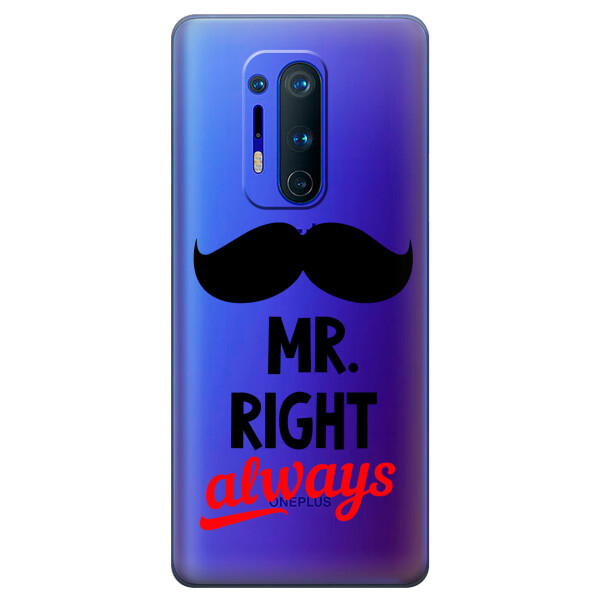 

Прозрачный силиконовый чехол iSwag для OnePlus 8 Pro с рисунком - Mr Right (KS6270)