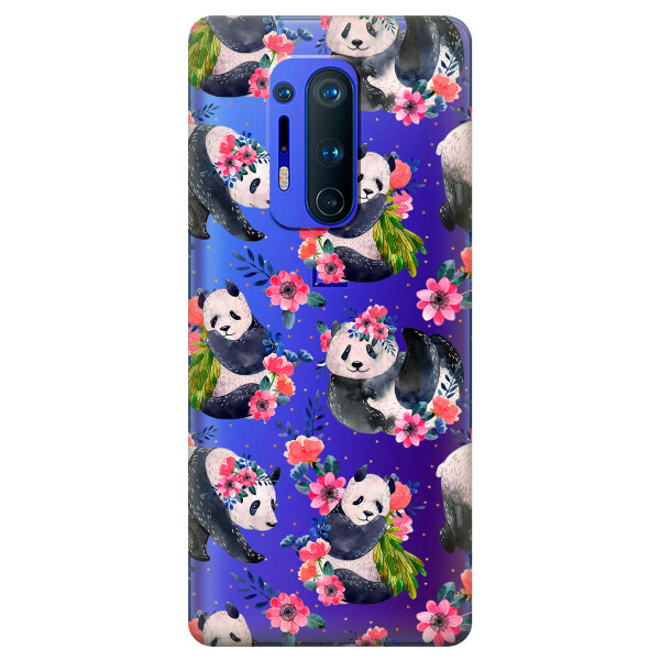 

Прозрачный силиконовый чехол iSwag для OnePlus 8 Pro с рисунком - Пандочки (KS6273)