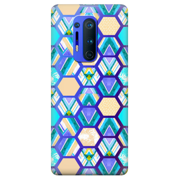 

Прозрачный силиконовый чехол iSwag для OnePlus 8 Pro с рисунком - Ромбы (KS6274)