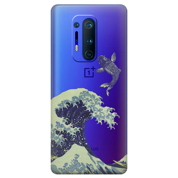 

Прозрачный силиконовый чехол iSwag для OnePlus 8 Pro с рисунком - Большая волна в Канагаве (KS6275)