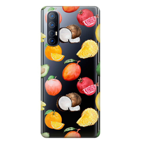 

Прозрачный силиконовый чехол iSwag для OPPO Reno 3 Pro с рисунком - Фрукты (KS3831)