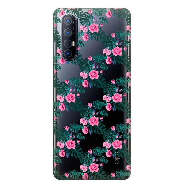 

Прозрачный силиконовый чехол iSwag для OPPO Reno 3 Pro с рисунком - Цветочная лиана (KS3843)