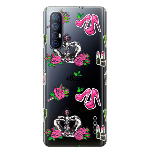 

Прозрачный силиконовый чехол iSwag для OPPO Reno 3 Pro с рисунком - Женский дизайн (KS3855)