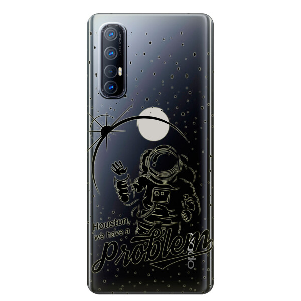 

Прозрачный силиконовый чехол iSwag для OPPO Reno 3 Pro с рисунком - Космонавт с проблемой (KS3856)