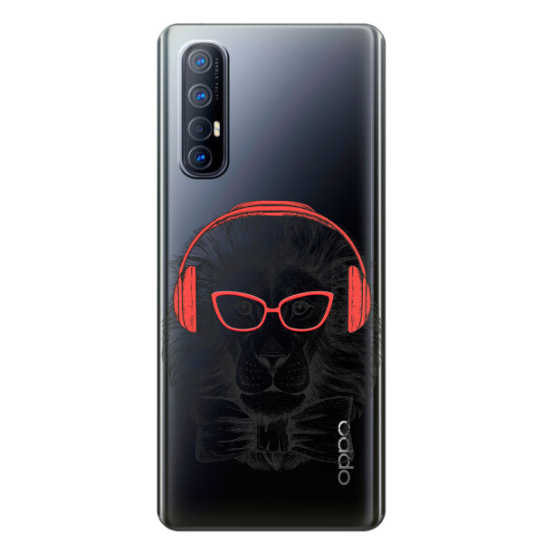 

Прозрачный силиконовый чехол iSwag для OPPO Reno 3 Pro с рисунком - Лев (KS3857)
