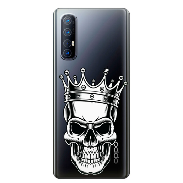 

Прозрачный силиконовый чехол iSwag для OPPO Reno 3 Pro с рисунком - Царский череп (KS3865)