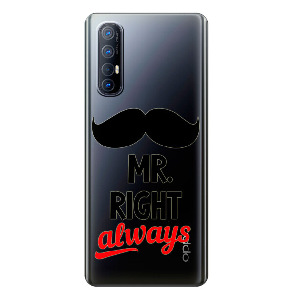 

Прозрачный силиконовый чехол iSwag для OPPO Reno 3 Pro с рисунком - Mr Right (KS3870)