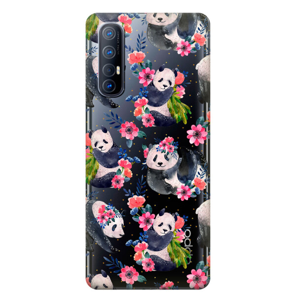 

Прозрачный силиконовый чехол iSwag для OPPO Reno 3 Pro с рисунком - Пандочки (KS3873)