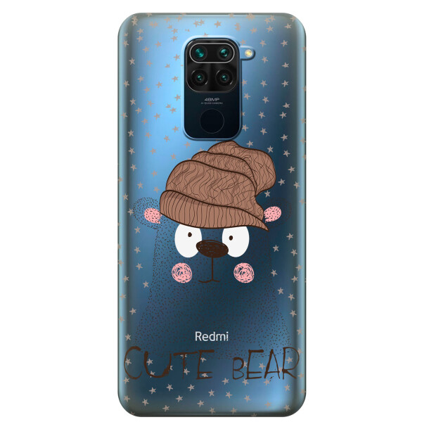 

Прозрачный силиконовый чехол iSwag для Xiaomi Redmi Note 9 с рисунком - Медведь (KS2009)