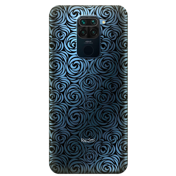 

Прозрачный силиконовый чехол iSwag для Xiaomi Redmi Note 9 с рисунком - Черные узоры (KS2023)