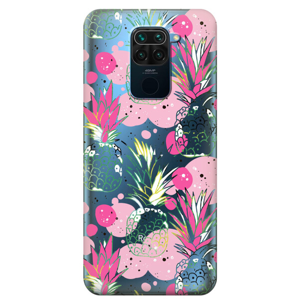 

Прозрачный силиконовый чехол iSwag для Xiaomi Redmi Note 9 с рисунком - Ананасы (KS2040)