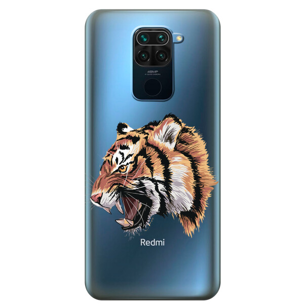 

Прозрачный силиконовый чехол iSwag для Xiaomi Redmi Note 9 с рисунком - Тигр (KS2063)