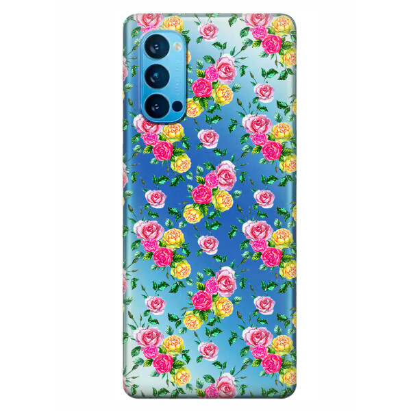 

Прозрачный силиконовый чехол iSwag для OPPO Reno 4 с рисунком - Розы (KS6276)