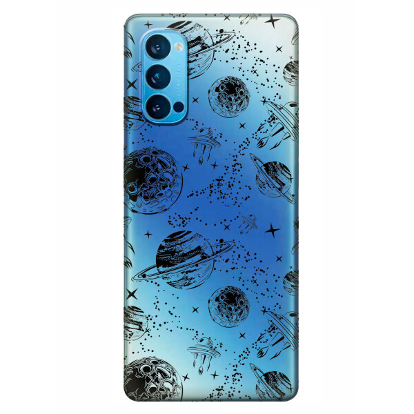 

Прозрачный силиконовый чехол iSwag для OPPO Reno 4 с рисунком - Космос (KS6288)