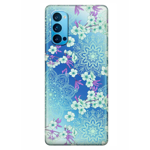 

Прозрачный силиконовый чехол iSwag для OPPO Reno 4 с рисунком - Цветочная мандала (KS6312)