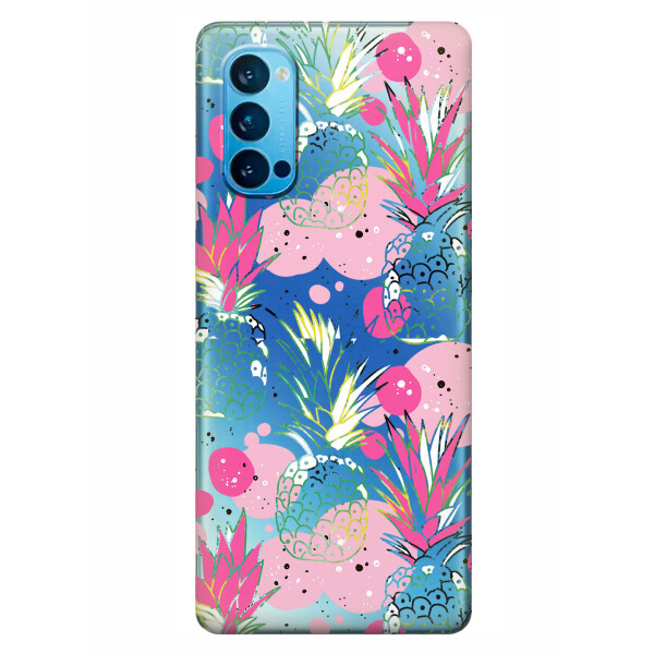 

Прозрачный силиконовый чехол iSwag для OPPO Reno 4 с рисунком - Ананасы (KS6315)