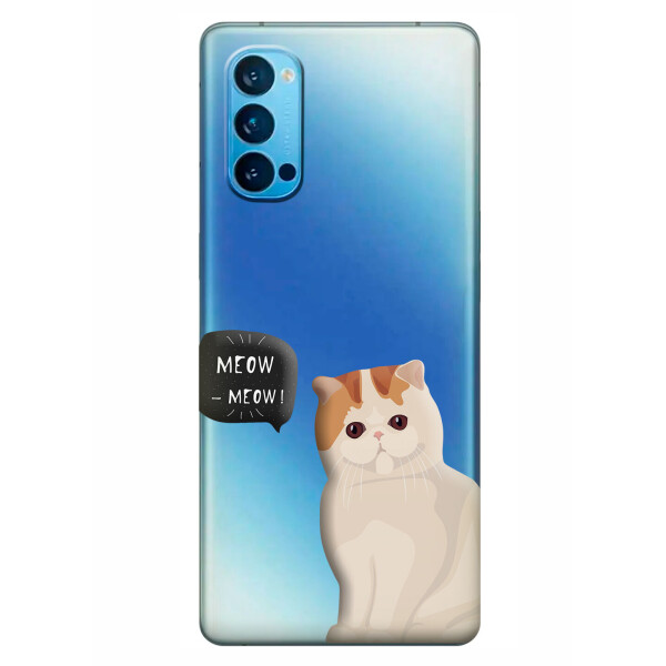 

Прозрачный силиконовый чехол iSwag для OPPO Reno 4 с рисунком - Котенок (KS6317)