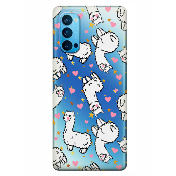 

Прозрачный силиконовый чехол iSwag для OPPO Reno 4 с рисунком - Ламы (KS6322)
