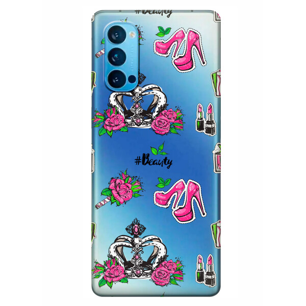 

Прозрачный силиконовый чехол iSwag для OPPO Reno 4 с рисунком - Женский дизайн (KS6330)