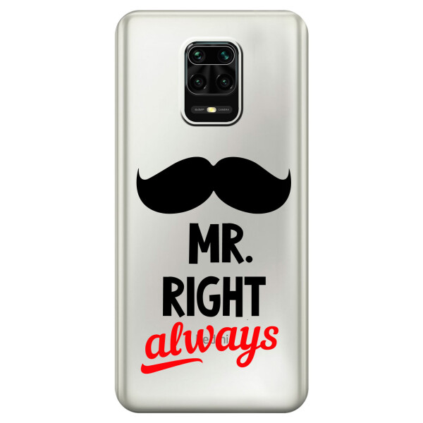 

Прозрачный силиконовый чехол iSwag для Xiaomi Redmi Note 9 Pro с рисунком - Mr Right (KS2145)
