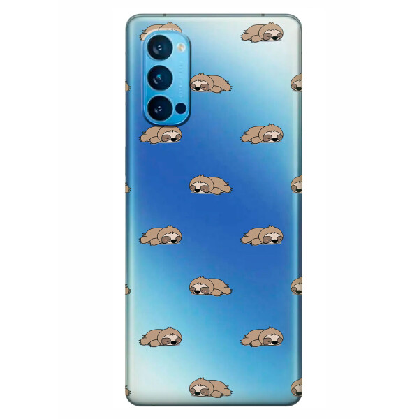 

Прозрачный силиконовый чехол iSwag для OPPO Reno 4 с рисунком - Спящие ленивцы (KS6341)