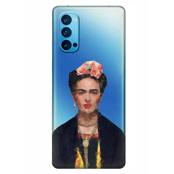 

Прозрачный силиконовый чехол iSwag для OPPO Reno 4 с рисунком - Фрида Кало (KS6342)