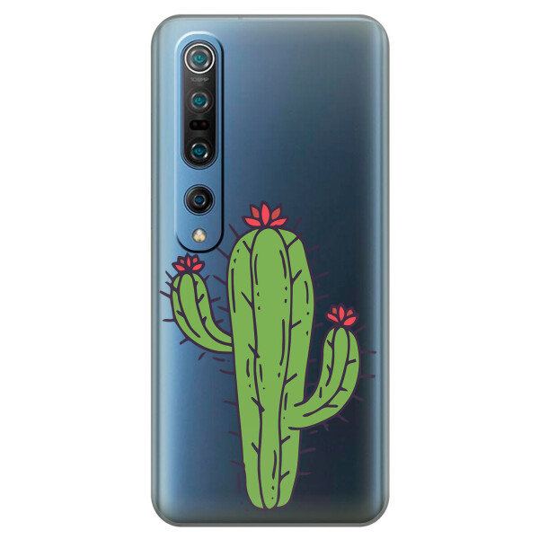 

Прозрачный силиконовый чехол iSwag для Xiaomi Mi 10 Pro с рисунком - Тропический кактус (KS2171)