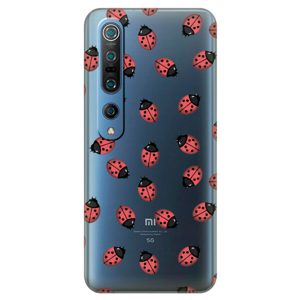 

Прозрачный силиконовый чехол iSwag для Xiaomi Mi 10 Pro с рисунком - Божьи коровки (KS2183)
