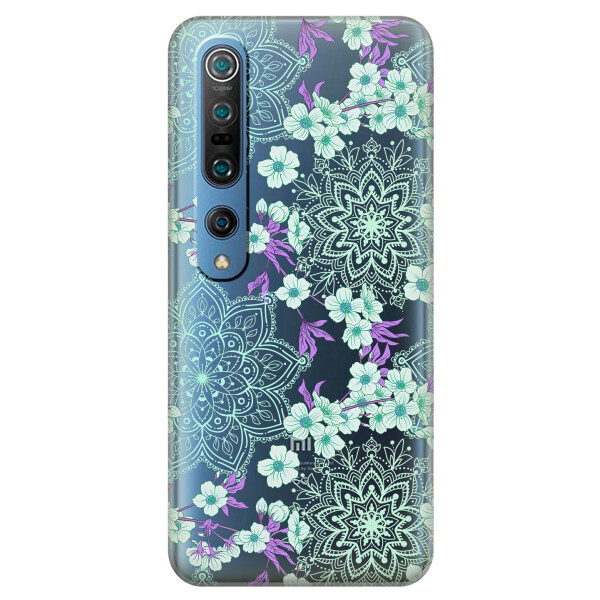 

Прозрачный силиконовый чехол iSwag для Xiaomi Mi 10 Pro с рисунком - Цветочная мандала (KS2187)